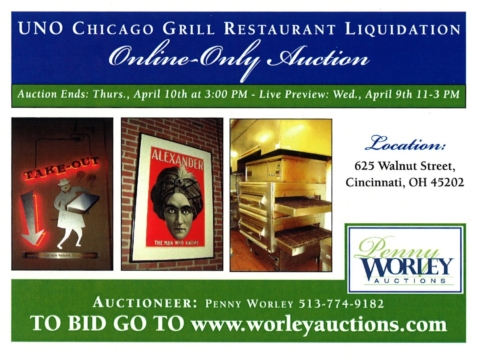 Uno Chicago Quiznos Resturant Auctinos